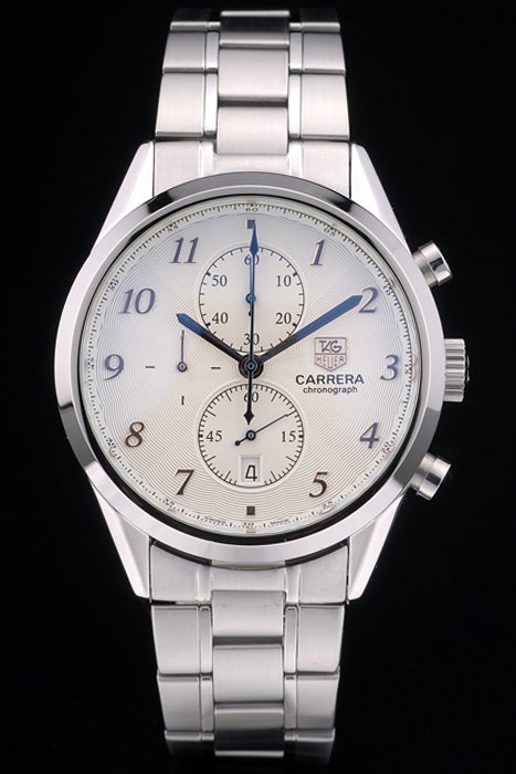 TAG Heuer Carrera White Dial Rustfrit Stål Rem 7925